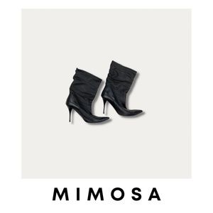 Mimosa Leather Bootie Pointed Toe Heels